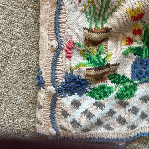 Floral Garden Knit Cardigan small - Picture 3 of 4